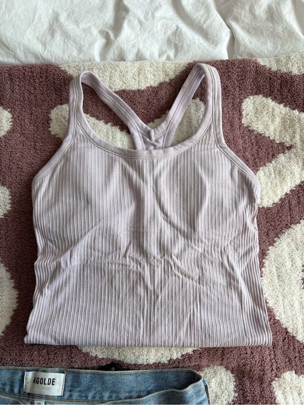 lululemon athletica Ribbed Racerback Crop — Light Lavender